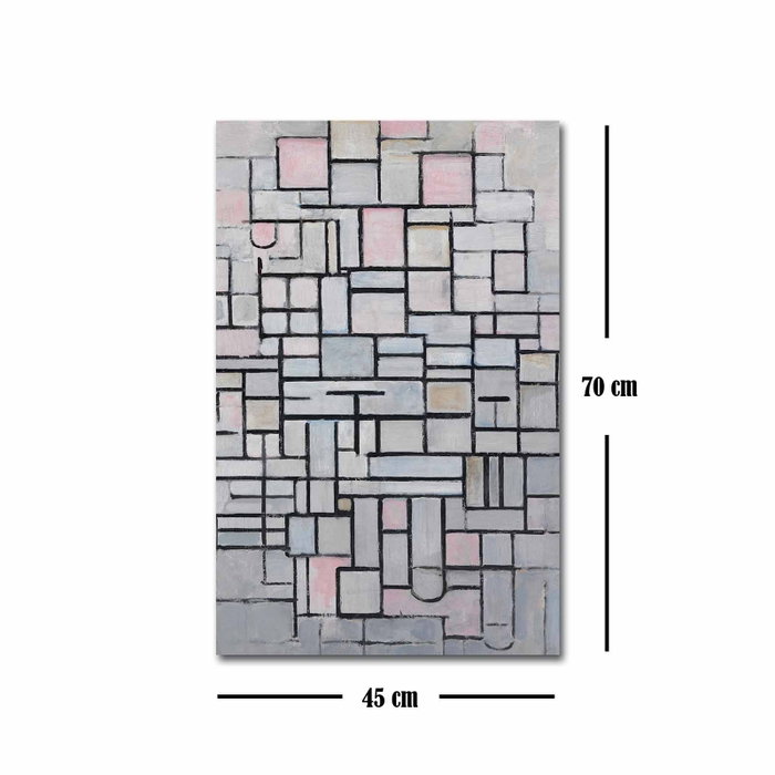 Wallity Lienzo Decorativo Composición 6 de Piet Mondrian 45 x 70 cm